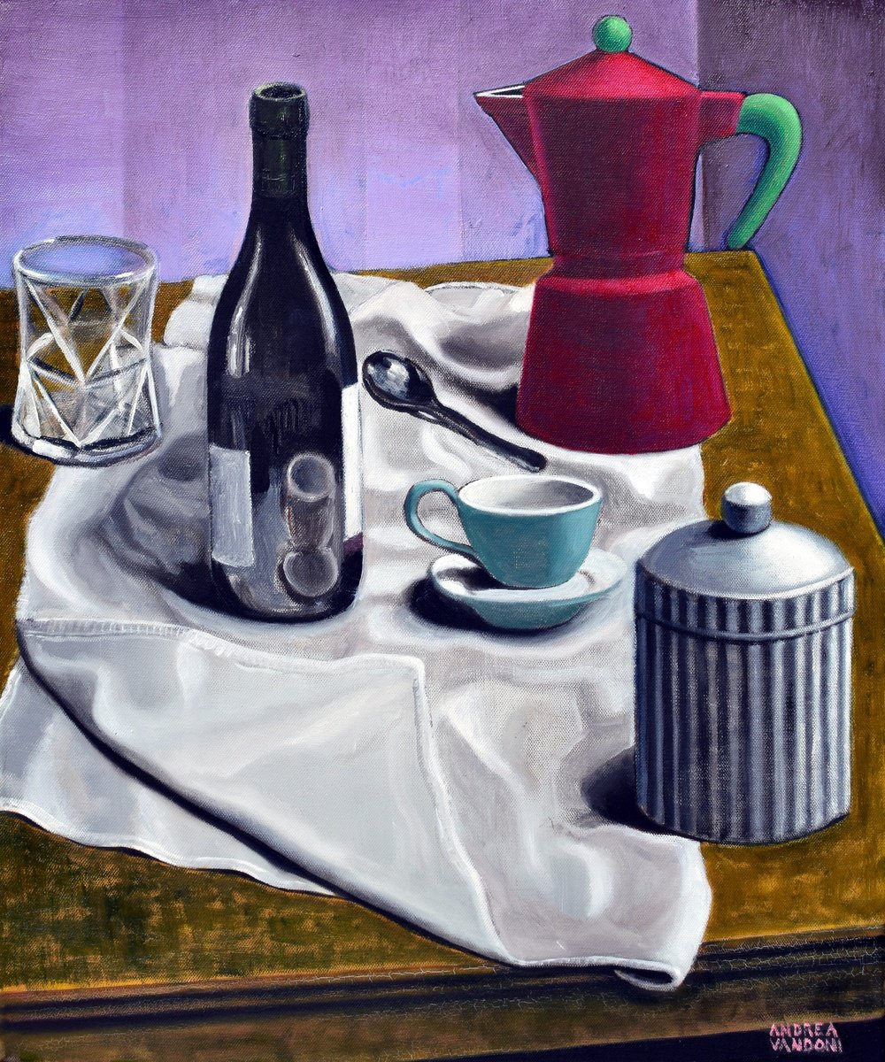 Impressionistic Still Life Oil Painting By Andrea Vandoni, 20 X 24, Objects Not Covered, Original Artwork