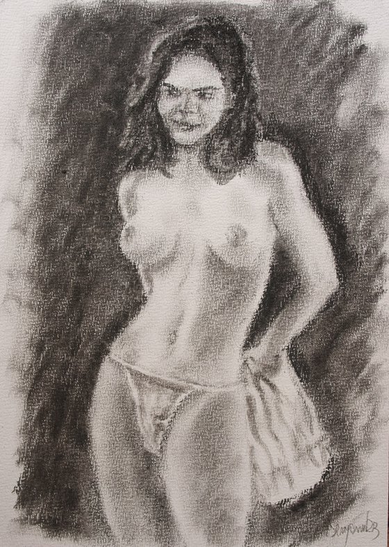 Female Figure 29 Charcoal Sketch