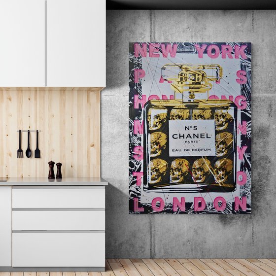 Chanel Le Chic 140cm x 100cm Chanel Perfume Bottle Textured Urban Pop Art