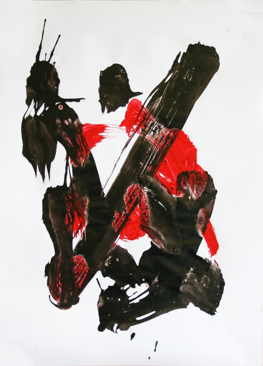 Black & Red IV / ORIGINAL PAINTING by Salana Art Gallery