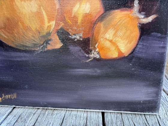 Still life with onions