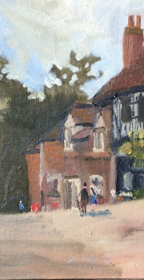 Traditional Chilham village, an oil painting by Julian Lovegrove Art