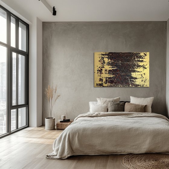 Greengold on grey 110x70x2 cm