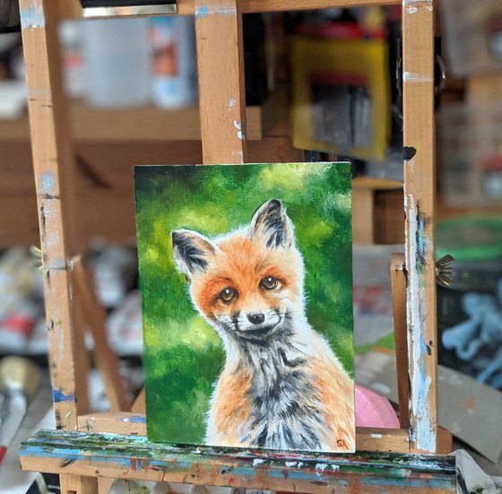 "Fox Cub"   Original Oil Painting