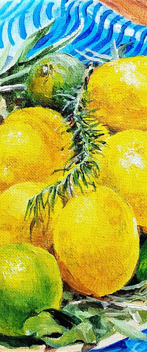 Yellow lemons still life by Natasha Sokolnikova