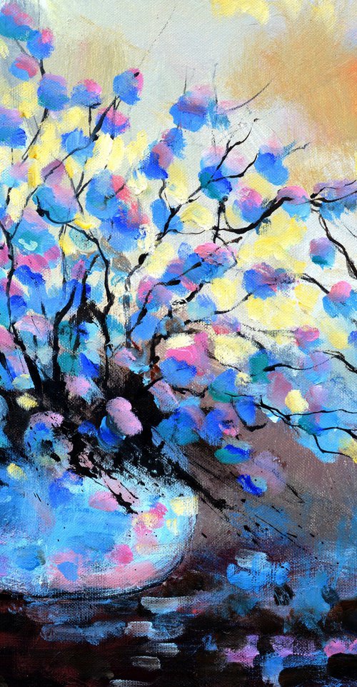Blue pink still life by Pol Henry Ledent