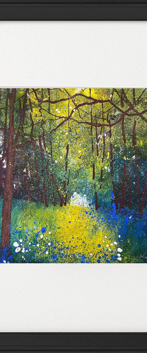 Seasons - Spring Bluebells Abundant framed by Teresa Tanner