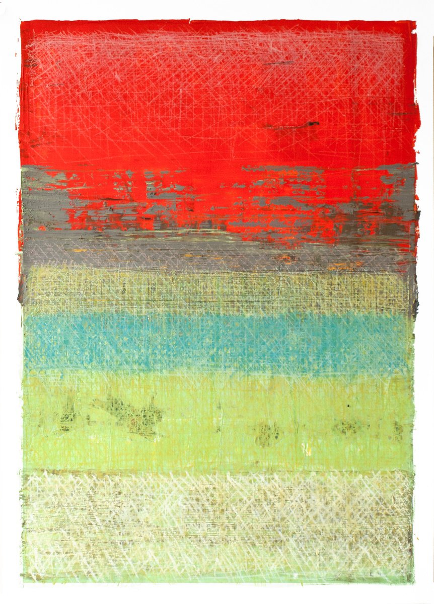 Abstract Oil Painting By Oto Macek, 23 X 33", Untitled 897, Original Artwork