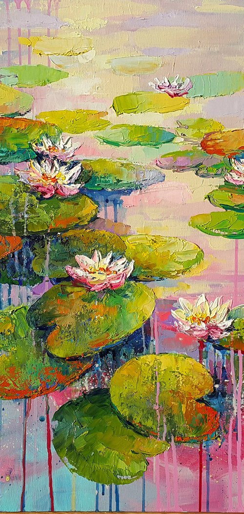 Water Lilies,  Morning at the Pond by Viktoria Lapteva
