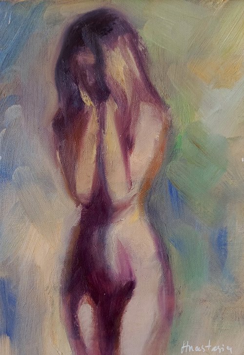 Impressionistic naked woman figure by Anastasia Art Line