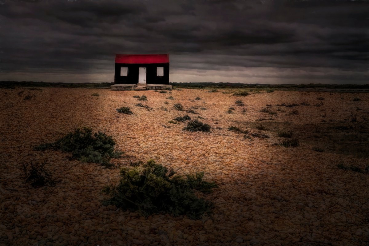 Impressionistic Landscape Photograph By Martin Fry, 21 X 15", The Hut On The Beach, Original Artwork
