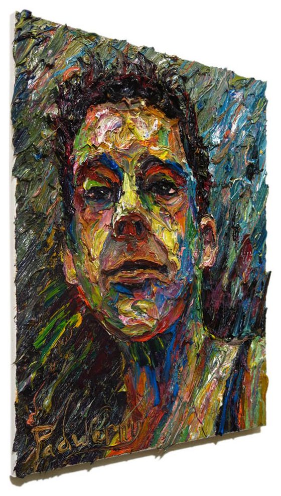NO MORE TURNING BACK (cat. ref. m1001) - Original portrait abstract oil expressionism painting
