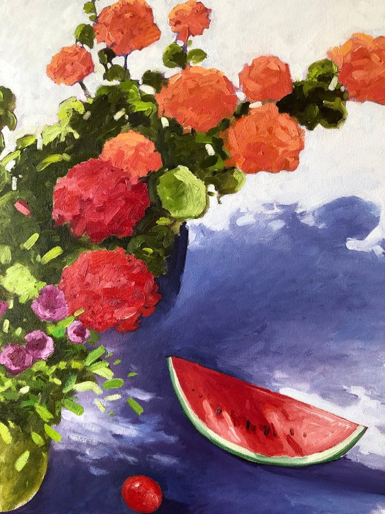 Flowers with watermelon