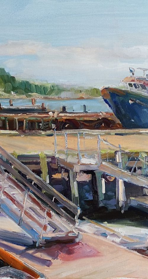 Port Lunenburg, Plein Air (16x20") by Alexander Koltakov