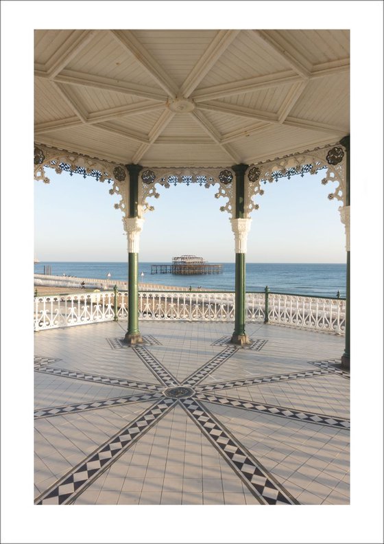 The Old West Pier Viewed through the Bandstand, Brighton, Sussex - Wide Angle View