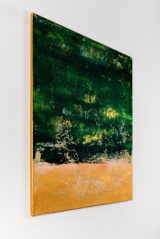 Green abstract painting OF663