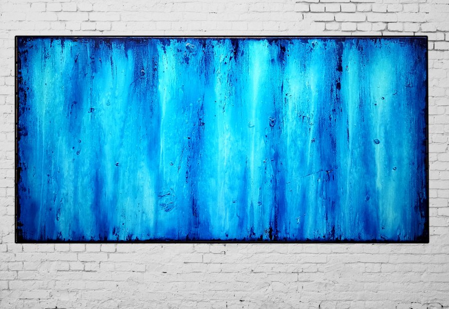 In to the Blue Extra Large Artwork ! Acrylic painting by Barteez