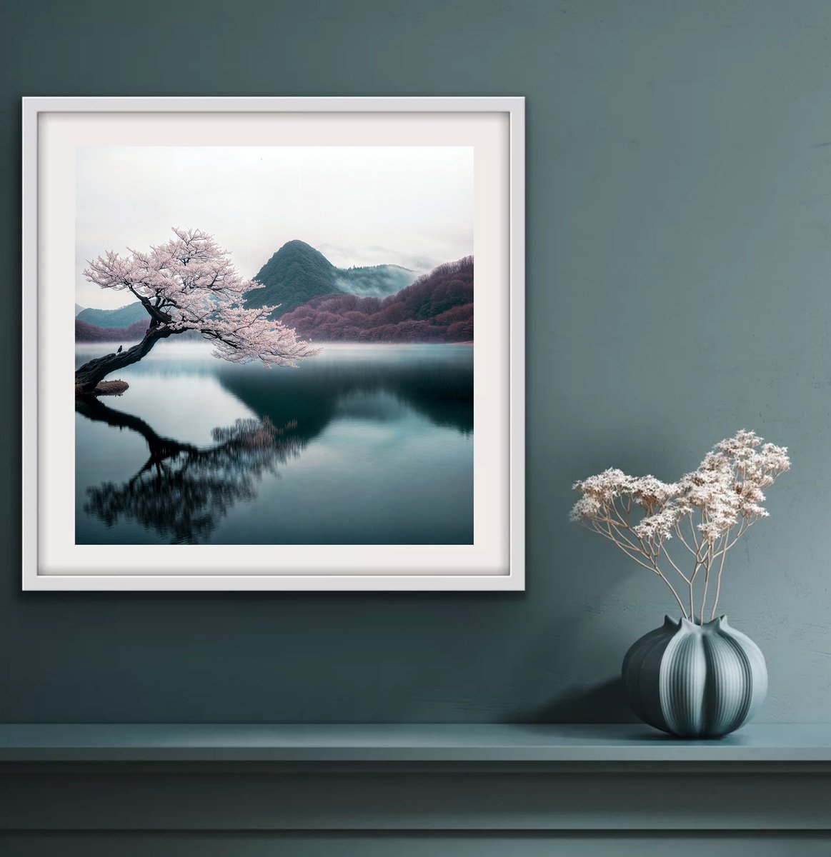 Photorealistic Landscape Photograph By Michael Filonow, 26 X 26", Cherry Blossom 5, Original Artwork