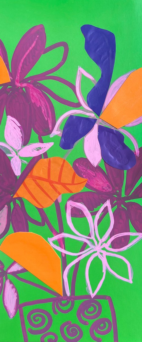 Purple and Orange Flowers by Sasha Robinson
