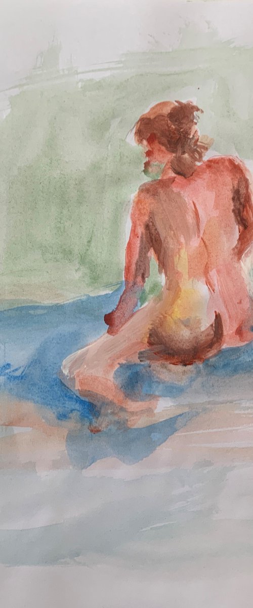 Sitting naked Woman. by Vita Schagen