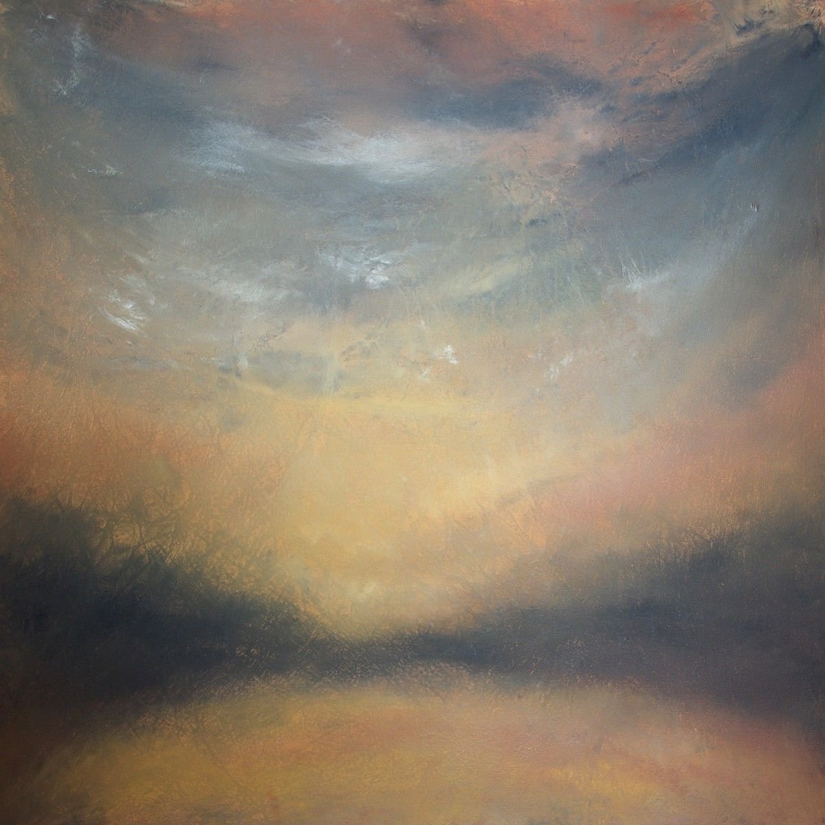 Impressionistic Landscape Acrylic Painting By Oconnart, 41 X 41", Kintail, Scotland, Original Artwork