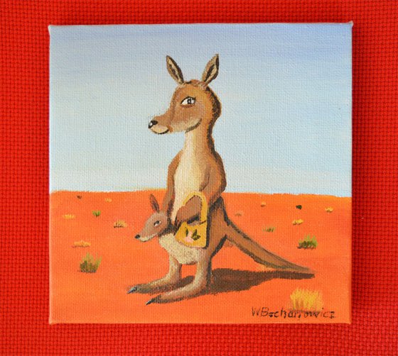 Mother Kangaroo and Joey