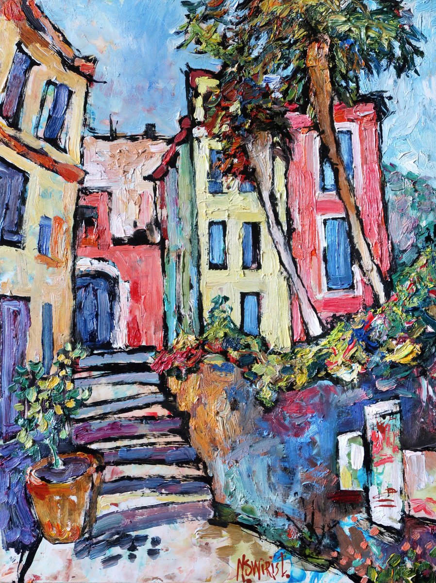 Street In Taormina By Nikifor Swiristuhin, 12 X 16, Artwork For Sale On Artfinder