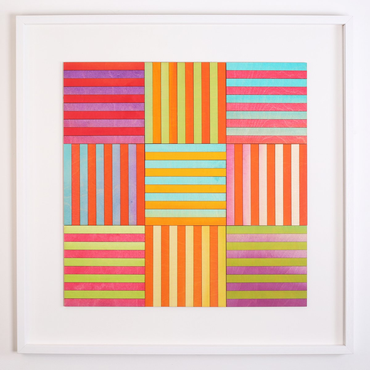large scale Nine Panel colour study geometric original artwork by Amelia Coward