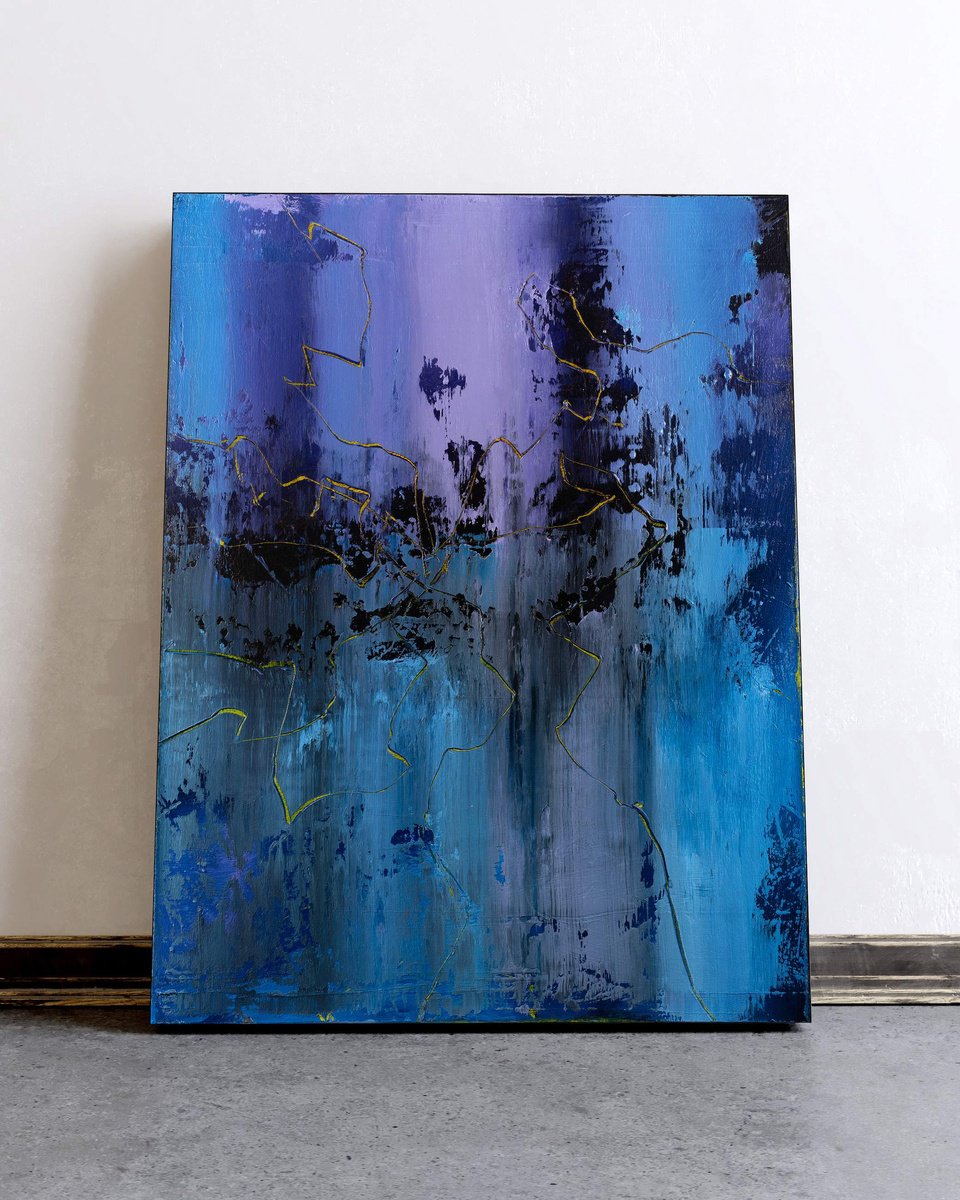 Organic Abstract Acrylic Painting By Nemanja Nikolic, 30 X 40", Frequency, Original Artwork