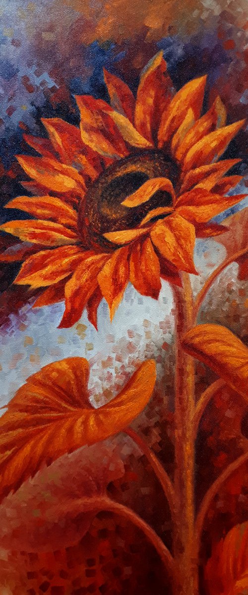 Sunflower in orange by Serhii Voichenko