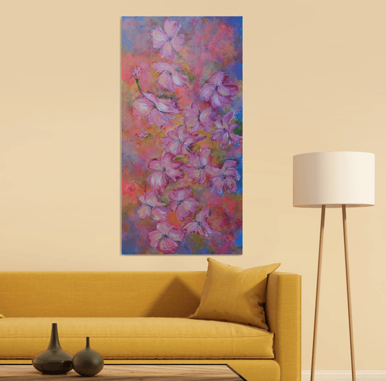 Misty Flowers - Extra Large  Abstract floral art