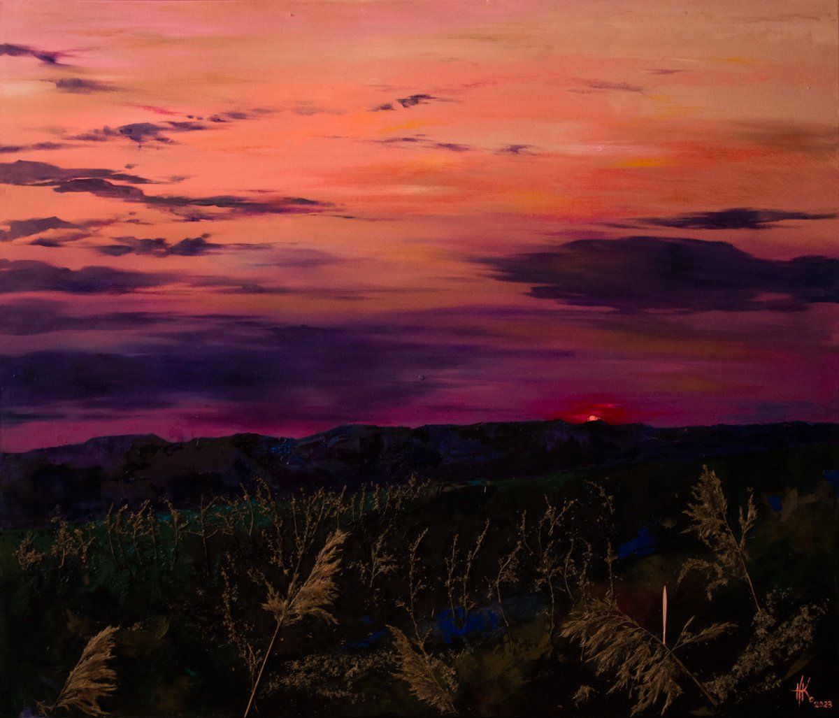 Impressionistic Landscape Painting By Zhanna Kondratenko, 55 X 47", Embrace, Original Artwork