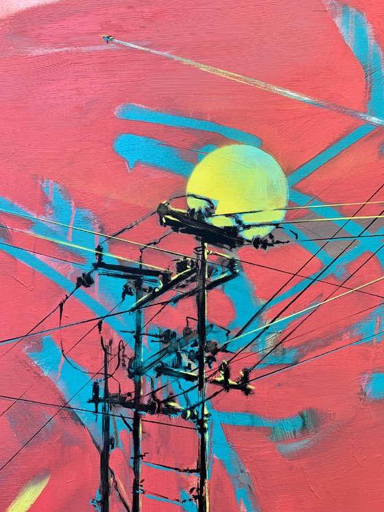 Urban painting - "Yellow sun" - Pop art - Bright - Street art - Sunset