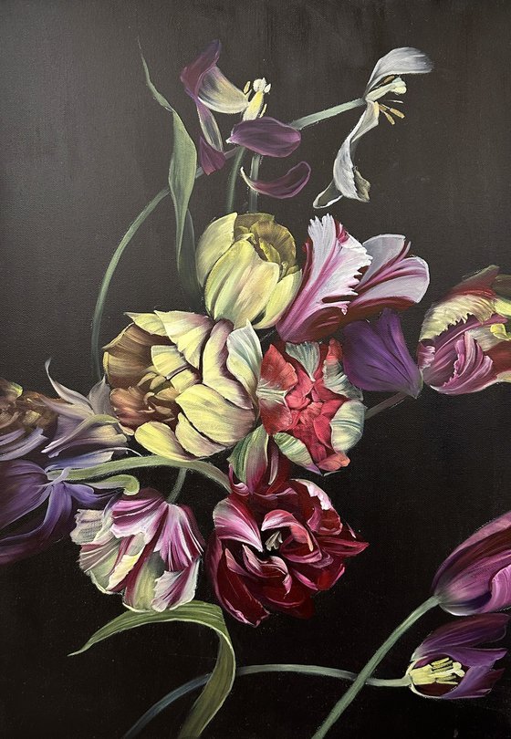 Scattered tulips