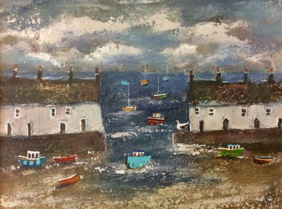 PEBBLE HARBOUR.                MOUNTED PAINTING