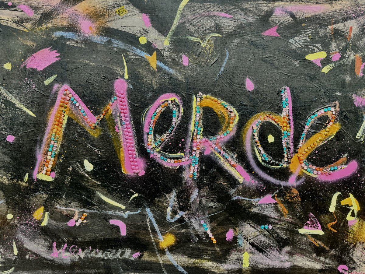 Expressive Abstract Acrylic Painting By Mari Skakun, 28 X 20", The Holiday Is Always With You, Original Artwork