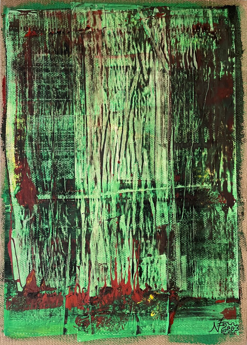 Abstract Acrylic Painting By Mattia Paoli, 28 X 39", Recycled Art Portugal, Original Artwork