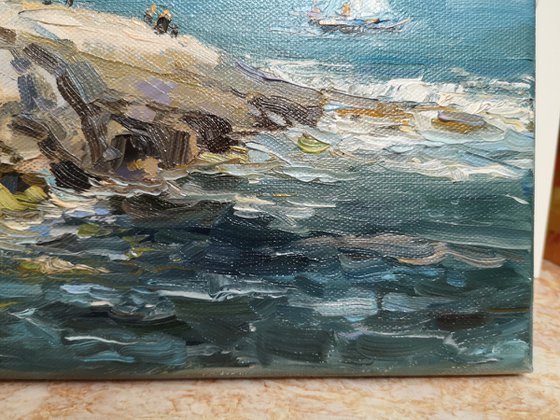 Plein air at Peggy's Cove (14x18")