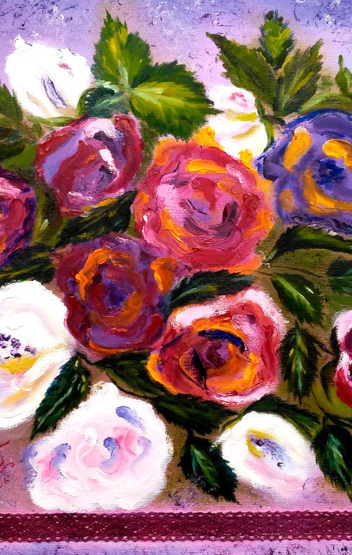 Roses Painting by Halyna Kirichenko