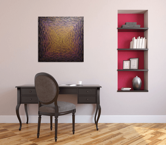 Large gold pink purple square gradient