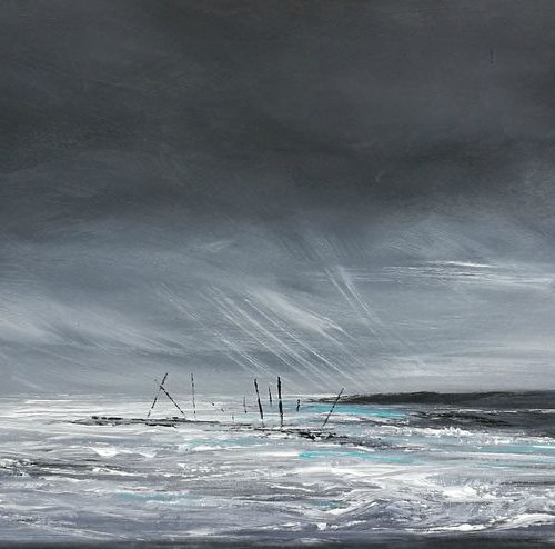 Seascape, Wind Whispers - Panoramic, XL, Modern Art Office Decor Home by Mel Graham