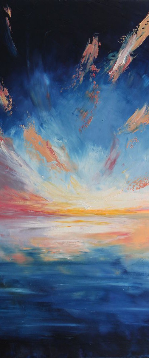 Cloudy sunset #2 FREE WORLDWIDE SHIPPING, 50x70 cm by Anastasiia Novitskaya