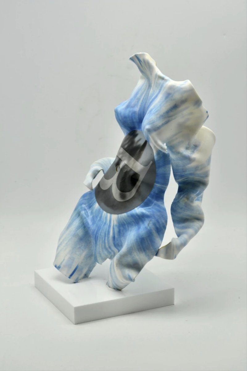 Abstract Portrait Sculpture By Seona Mason, 8 X 10", Wading, Original Artwork