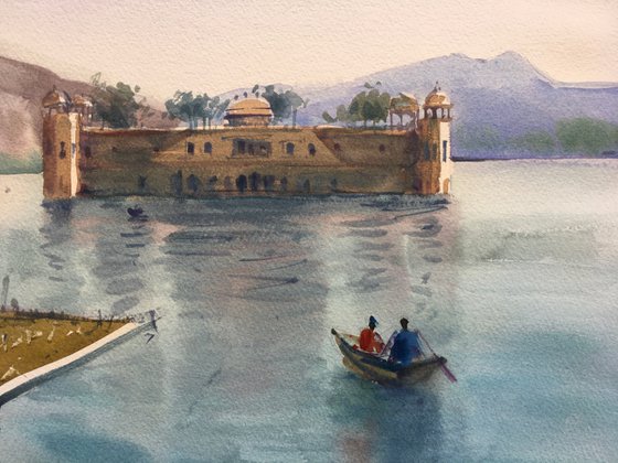 Palace on the Water. Jaipur, India