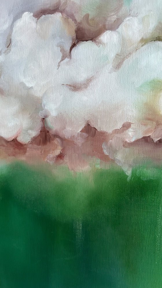 Abstract Green Cloud Modern Minimalist Nature