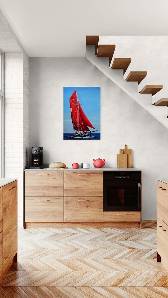 Red sailboat