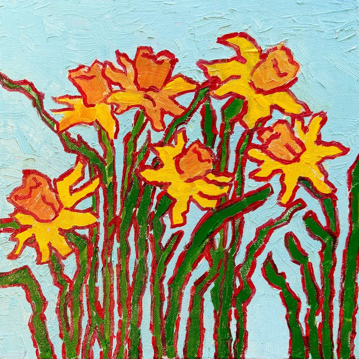 Daffodils By Ekaterina Dutkevich, 12 X 12, Artwork For Sale On Artfinder