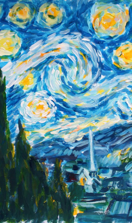 Starlight Night...  Van Gogh. Free copy by Salana Art Gallery