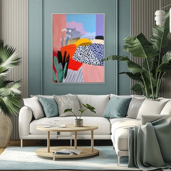 A Cactus Beneath Soft Skies