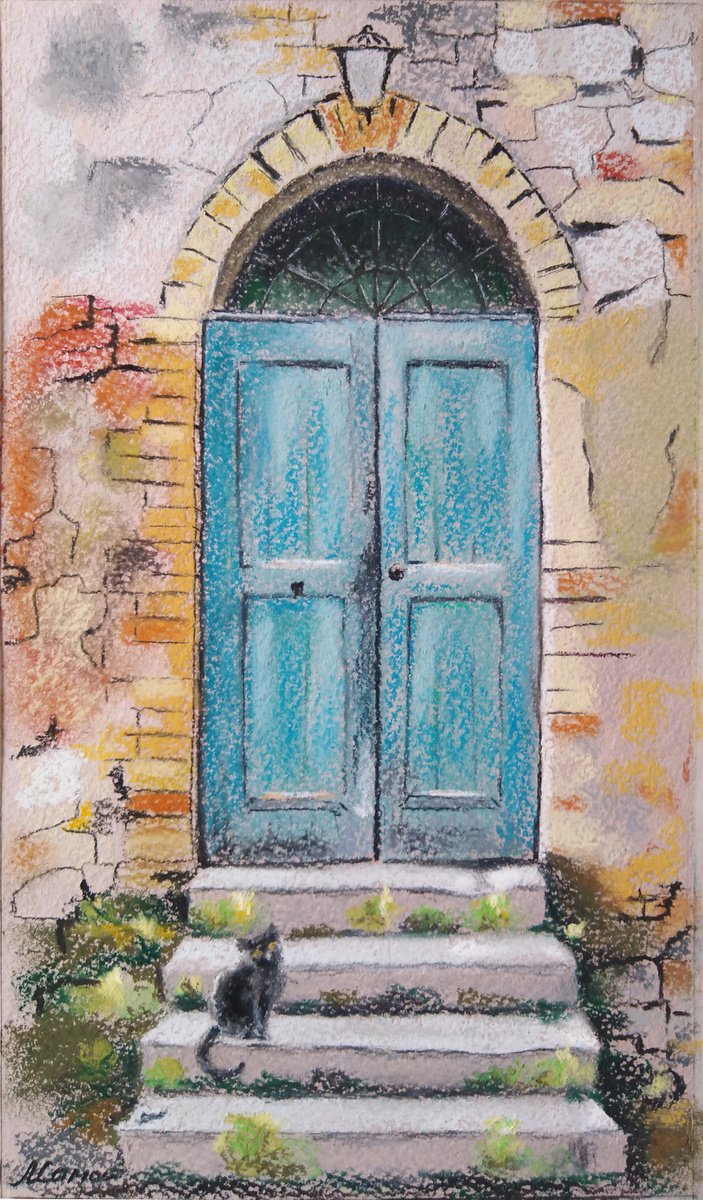 Antique turquoise door by Liubov Samoilova